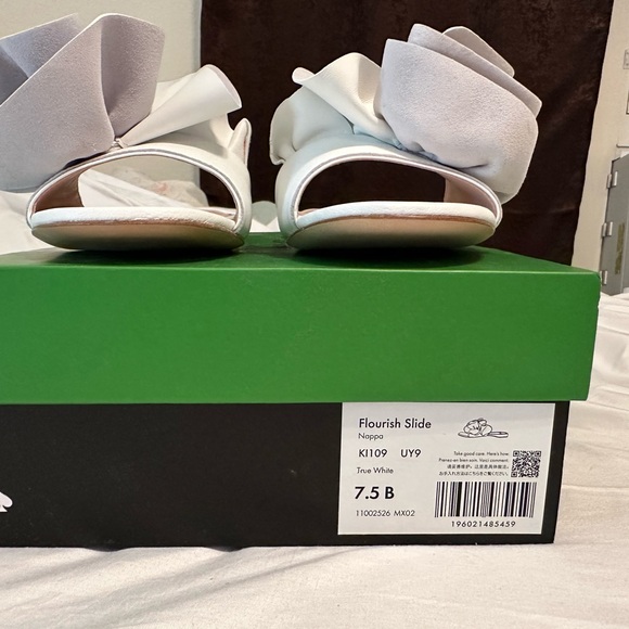 Kate Spade White Ruffle Slide Sandals - Picture 3 of 4